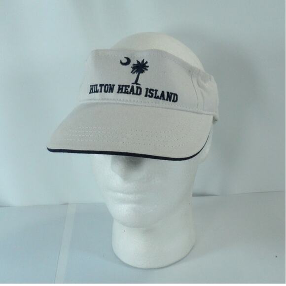 Hilton Head Island Embroidered Adjustable Strapback Cap Hat White - Picture 1 of 6